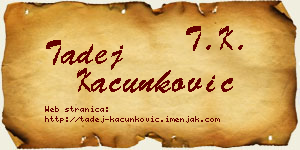 Tadej Kačunković vizit kartica